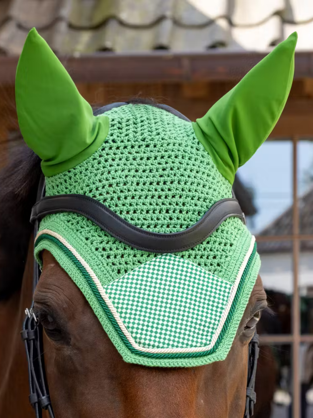 Kentucky Velvet Printing Wellington Ear Bonnet Green