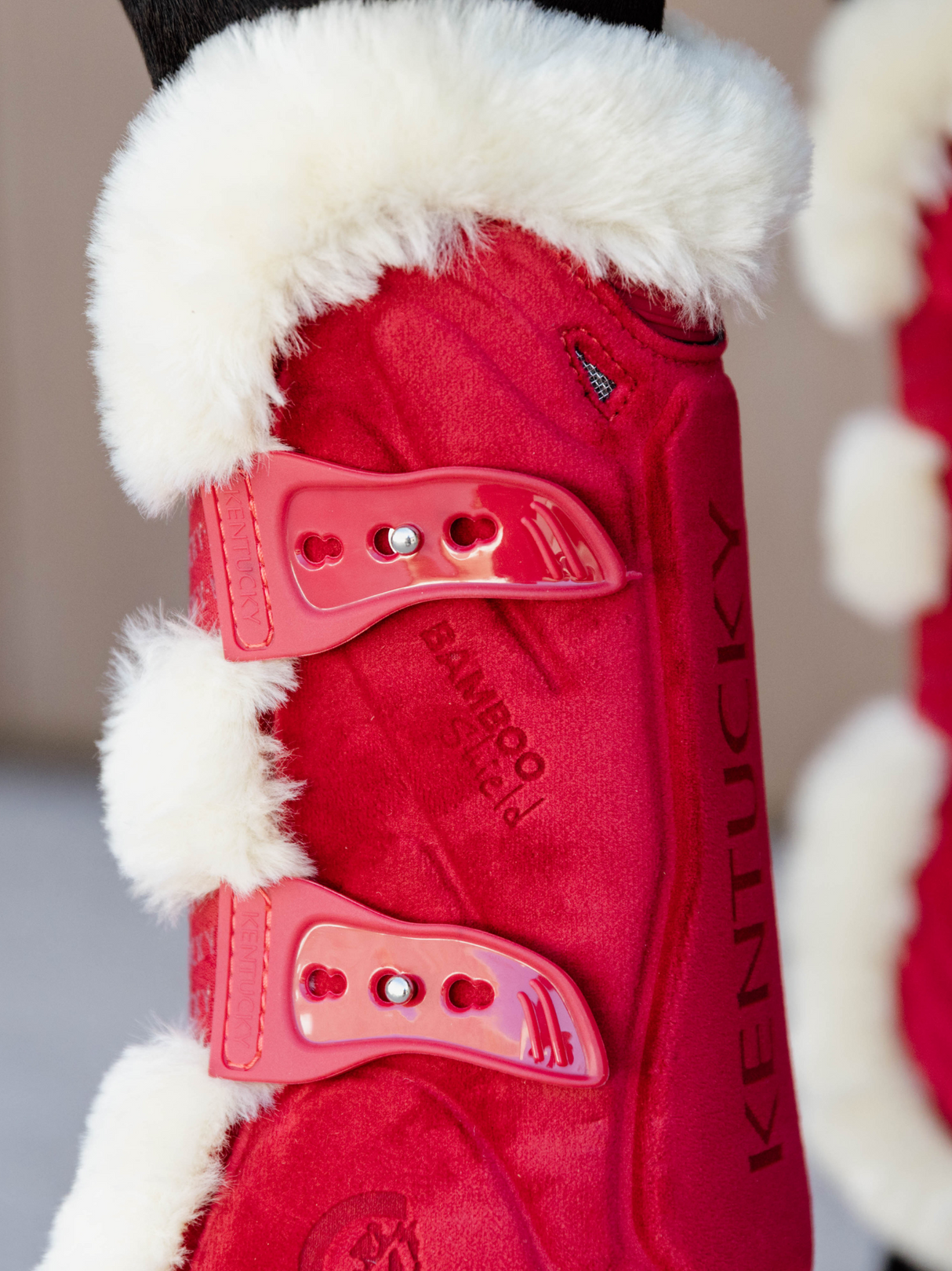 Kentucky Velvet Fleece Bamboo Tendon & Fetlock Boots Red