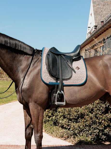 Kentucky Pied-de-Poule Dressage Saddle Pad Bordeaux/Navy