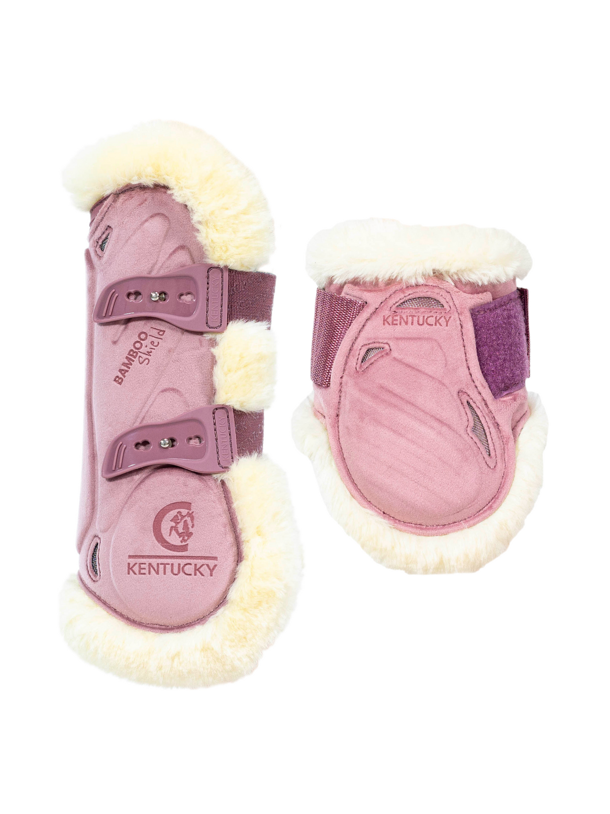 Kentucky Velvet Fleece Bamboo Tendon & Fetlock Boots Old Rose