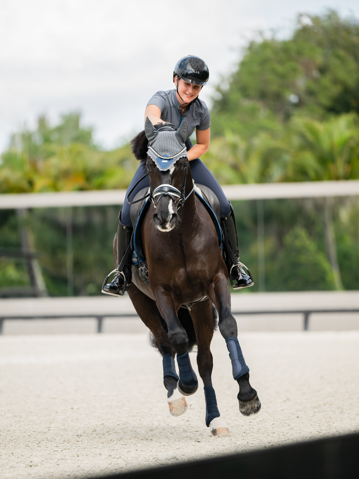 Equestrian Stockholm Illusion Base Layer Metallic Blue