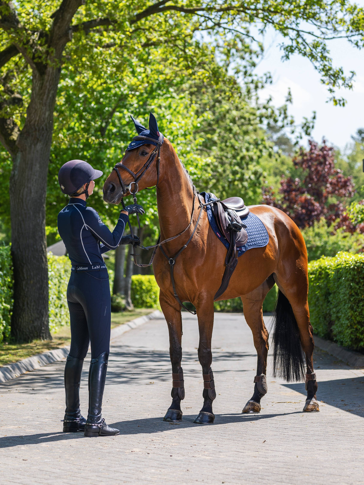 LeMieux Suede Close Contact Square Jump Saddle Pad Navy