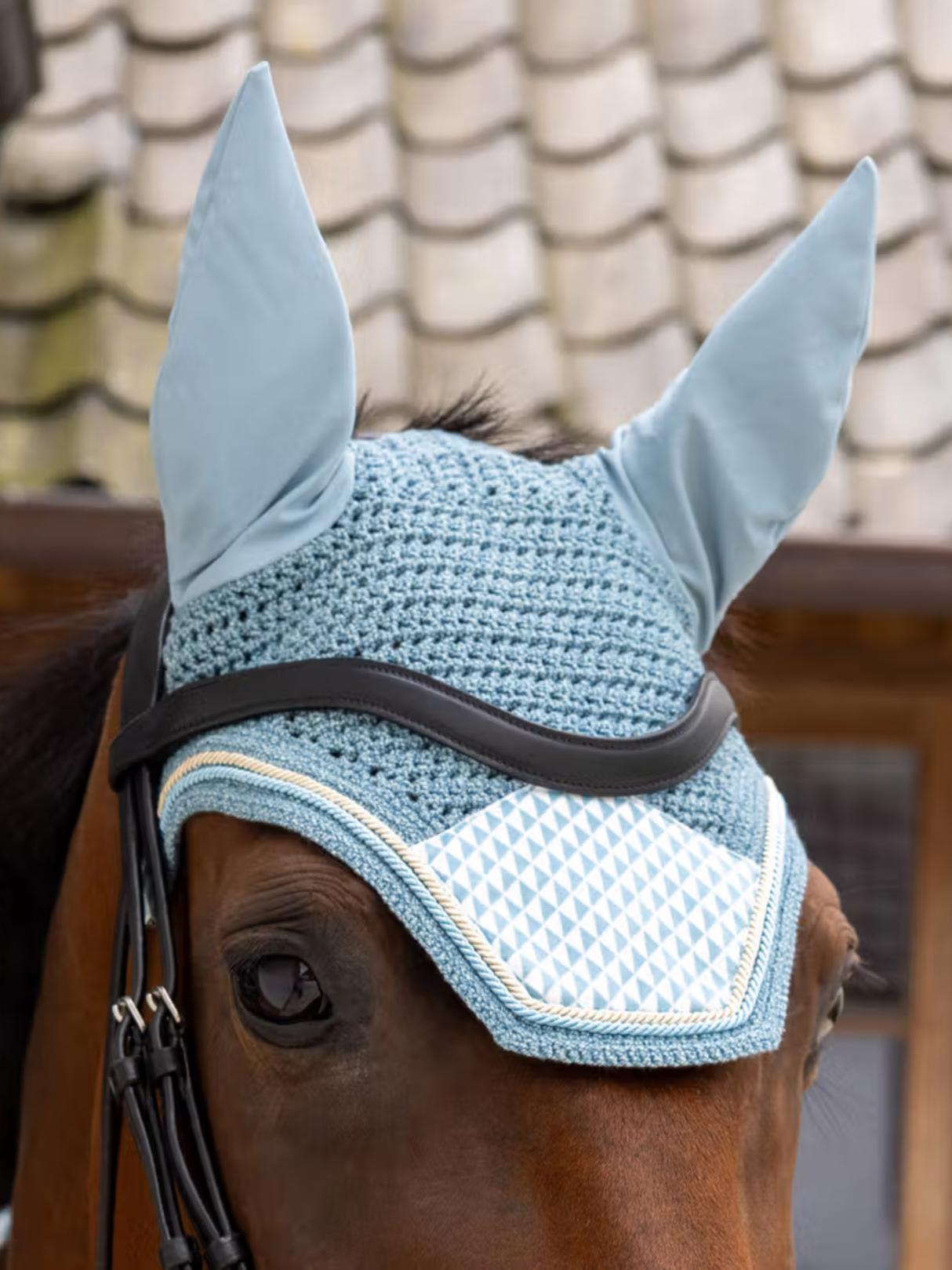 Kentucky Velvet Printing Wellington Ear Bonnet Light Blue