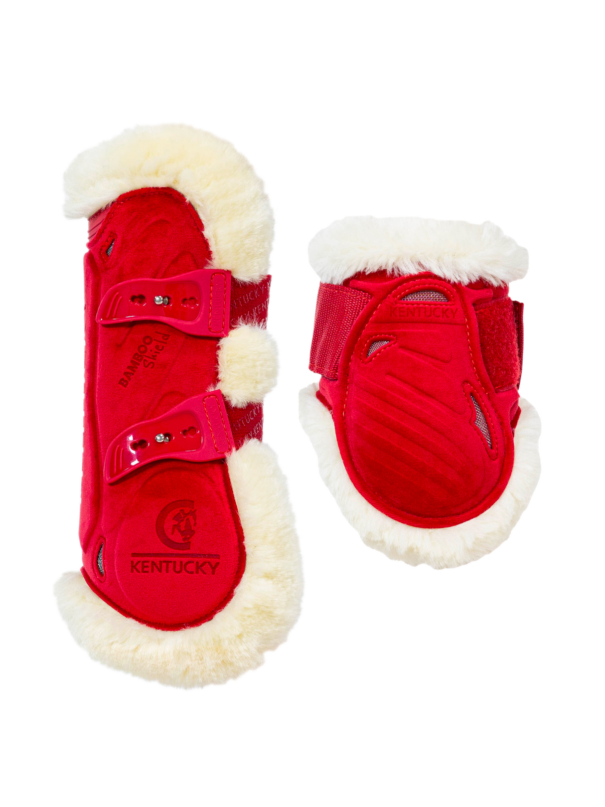Kentucky Velvet Fleece Bamboo Tendon & Fetlock Boots Red