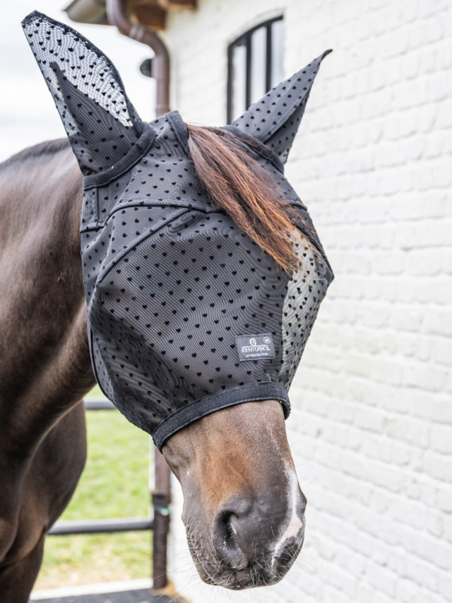 Kentucky Horsewear Fly Mask Heart Black