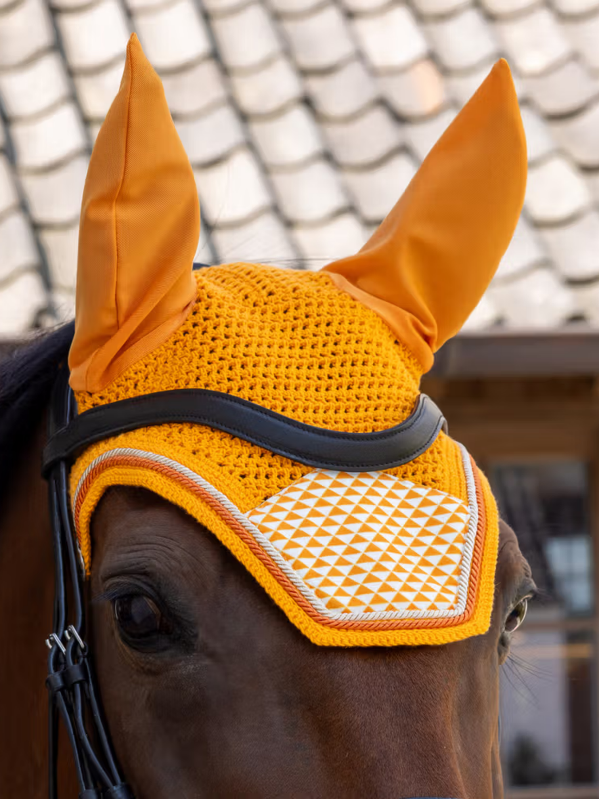 Kentucky Velvet Printing Wellington Ear Bonnet Orange