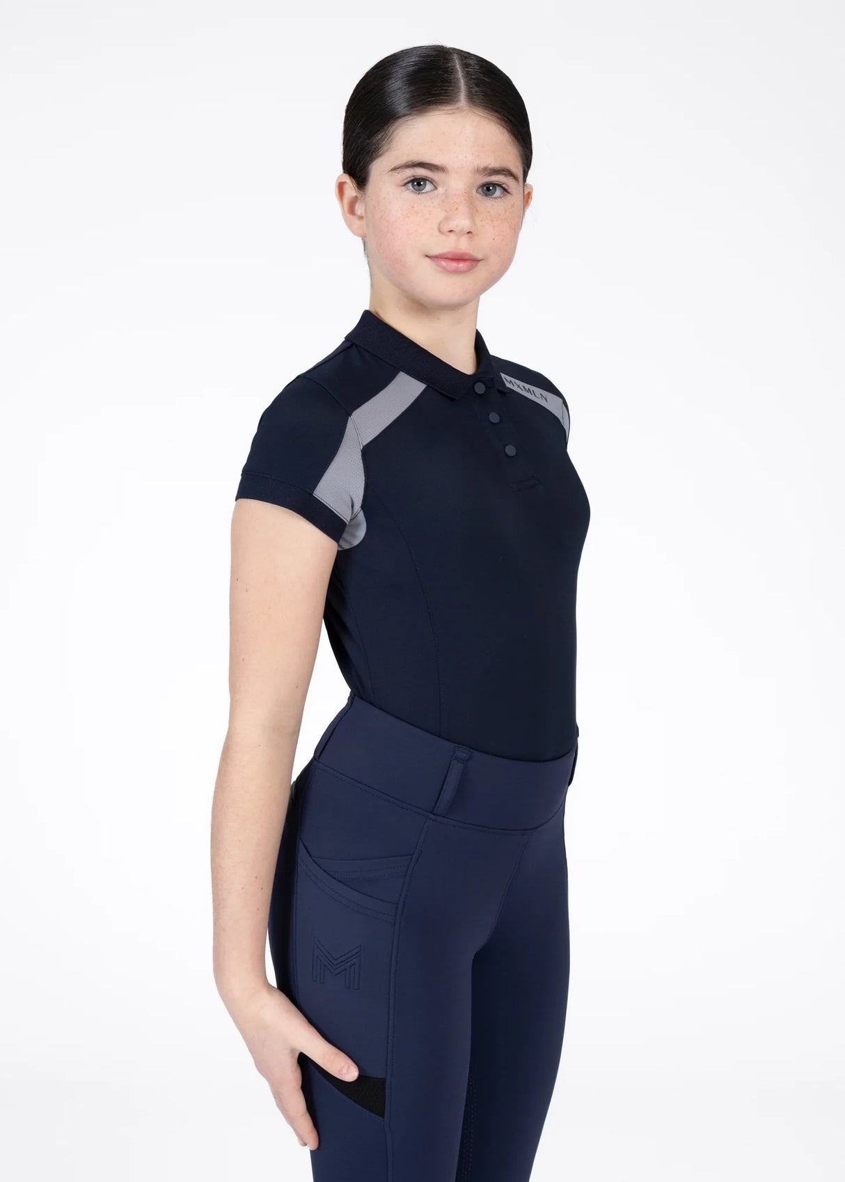 Maximilian Young Rider Aveen Polo Shirt Navy/Grey