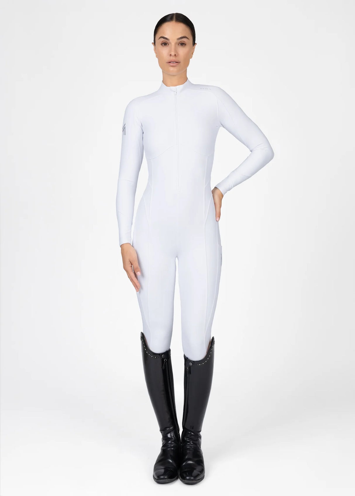 Maximilian Femme Riding Jumpsuit White