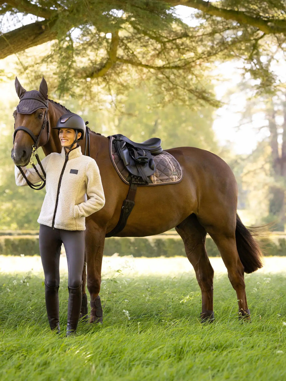 LeMieux Heritage Check Jump Saddle Pad Cocoa