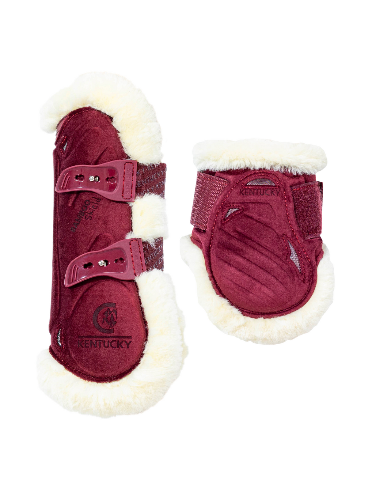 Kentucky Velvet Fleece Bamboo Tendon & Fetlock Boots Bordeaux