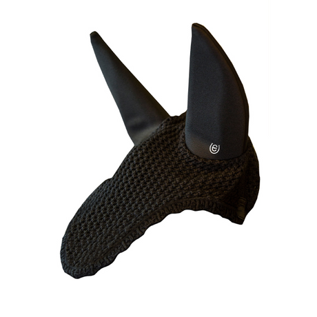Equestrian Stockholm Padded Ear Bonnet Clean Black