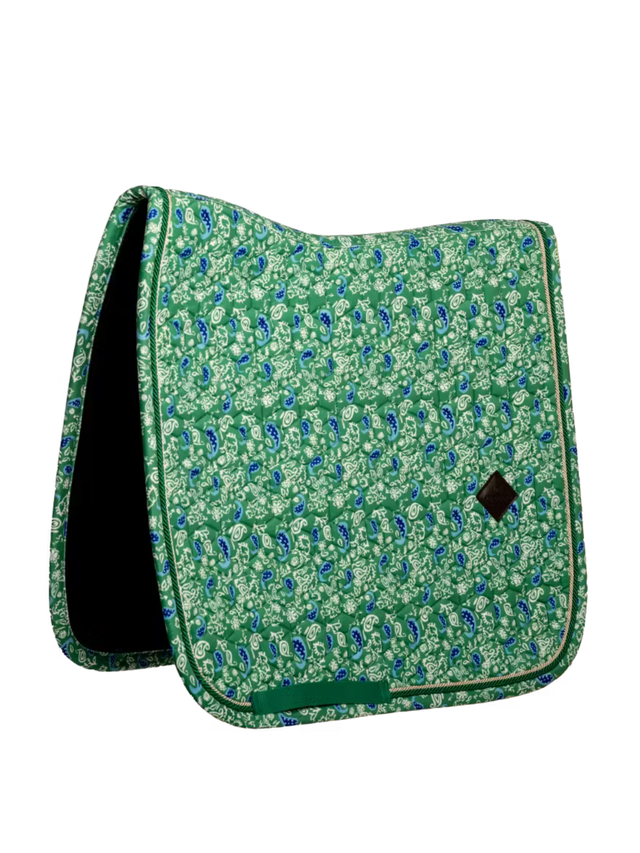 Kentucky Velvet Printing Dressage Saddle Pad Green/Navy