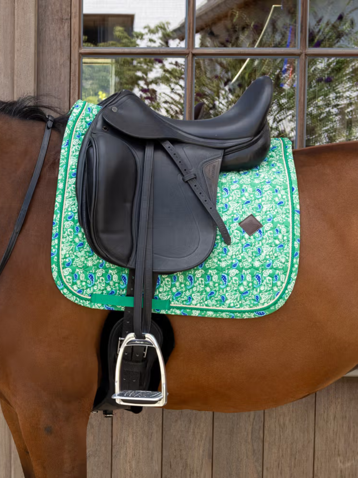 Kentucky Velvet Printing Dressage Saddle Pad Green/Navy