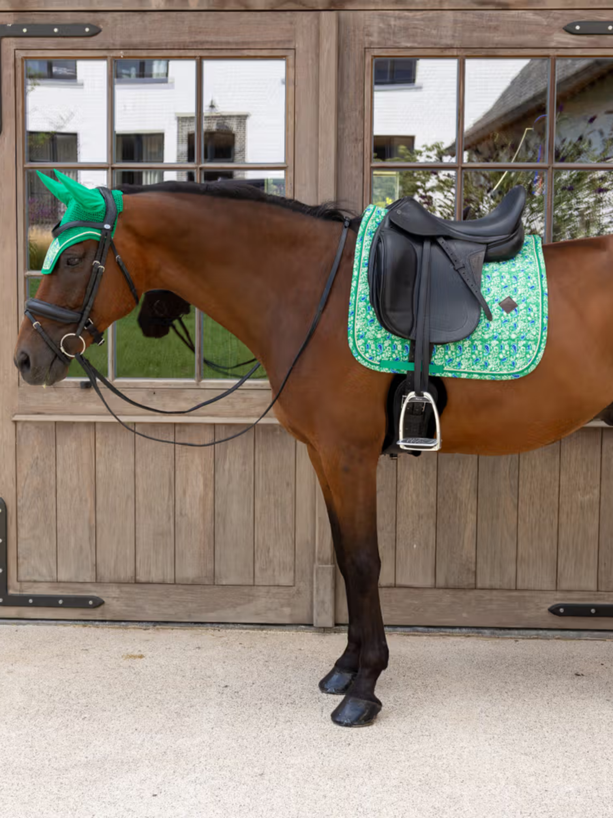 Kentucky Velvet Printing Dressage Saddle Pad Green/Navy