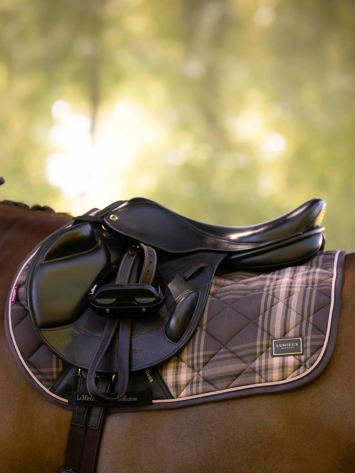 LeMieux Heritage Check Jump Saddle Pad Cocoa