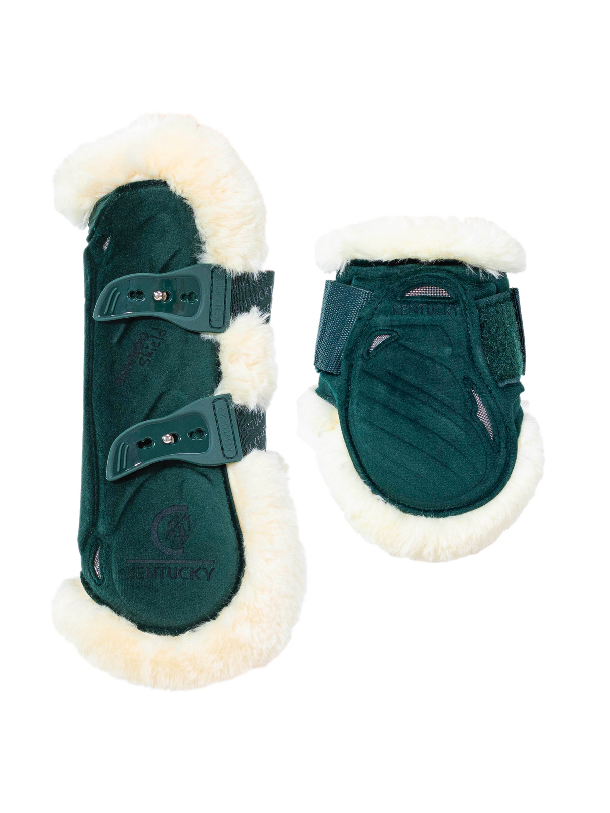Kentucky Velvet Fleece Bamboo Tendon & Fetlock Boots Dark Green