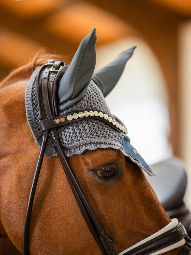Equestrian Stockholm Ear Bonnet Metallic Blue