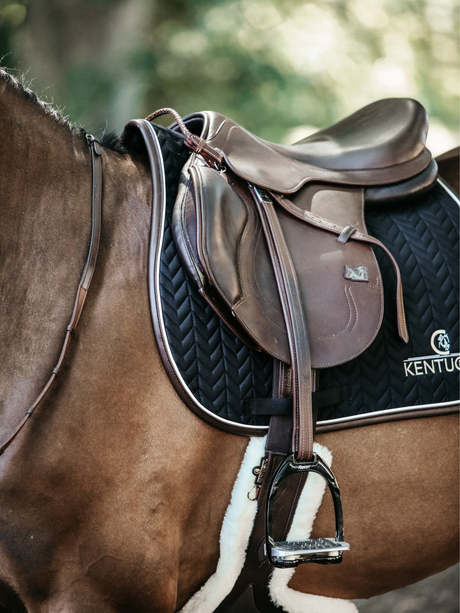 Kentucky Leather Fishbone Jump Saddle Pad Black