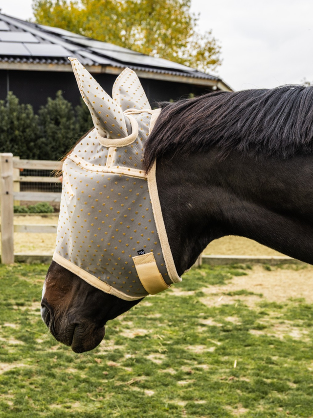 Kentucky Horsewear Fly Mask Heart Beige