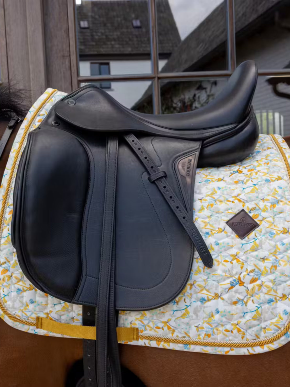 Kentucky Velvet Printing Dressage Saddle Pad Brown/White