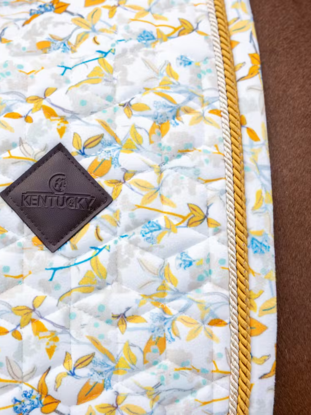 Kentucky Velvet Printing Dressage Saddle Pad Brown/White