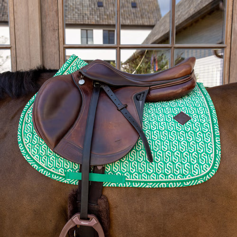 Kentucky Velvet Printing Jump Saddle Pad Green/White