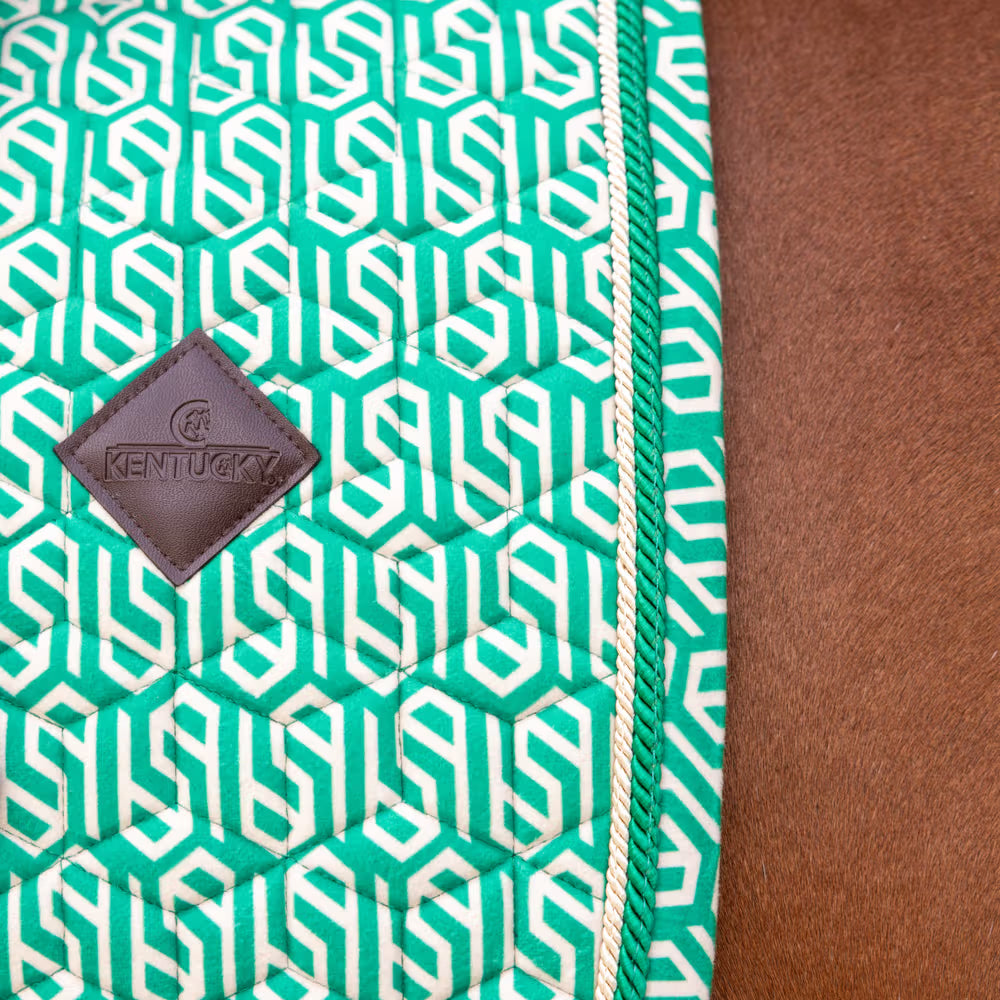 Kentucky Velvet Printing Jump Saddle Pad Green/White