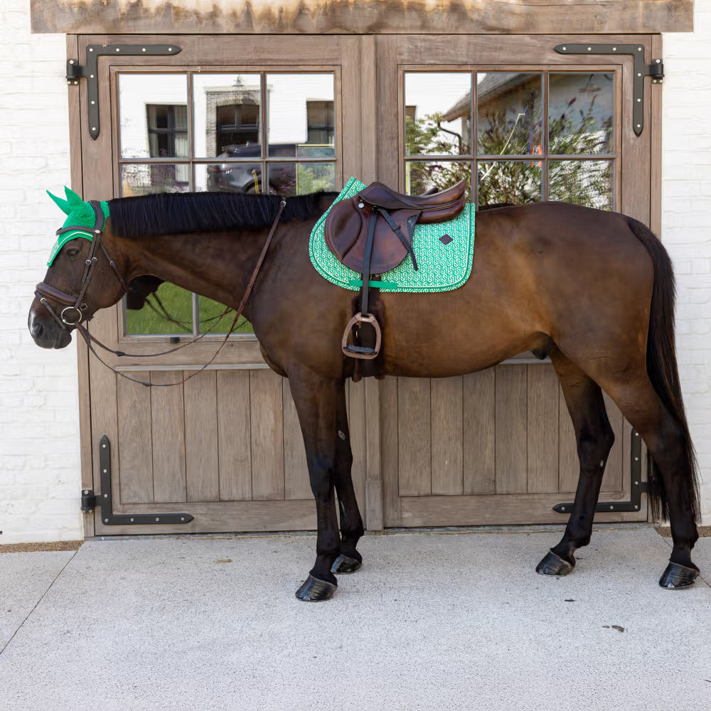 Kentucky Velvet Printing Jump Saddle Pad Green/White