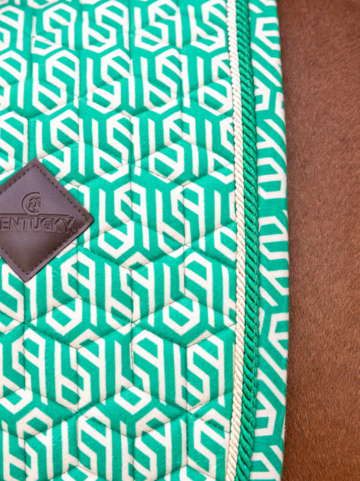 Kentucky Velvet Printing Dressage Saddle Pad Green/White
