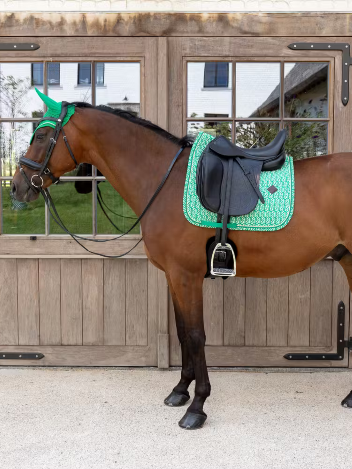 Kentucky Velvet Printing Dressage Saddle Pad Green/White