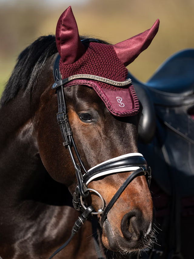 PS of Sweden Ruffle Ear Bonnet Plum