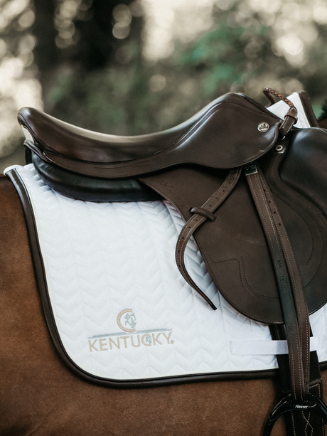 Kentucky Leather Fishbone Jump Saddle Pad White