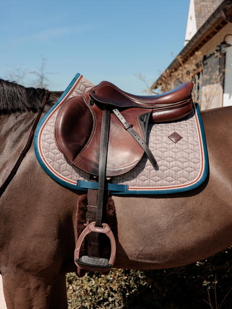 Kentucky Pied-de-Poule Jump Saddle Pad Bordeaux/Navy