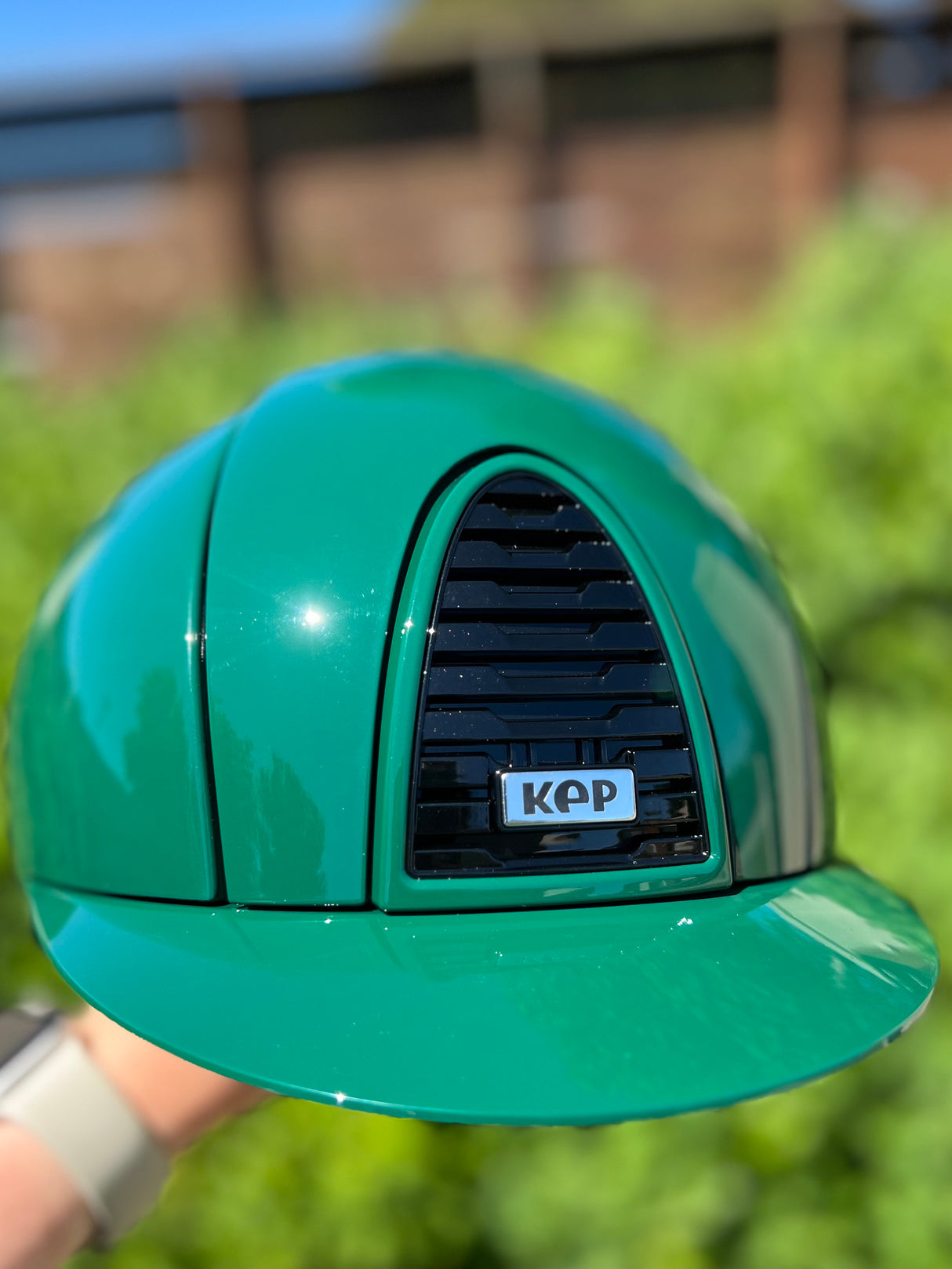 KEP Cromo 2.0 Helmet Polish Dark Green - Black Grid