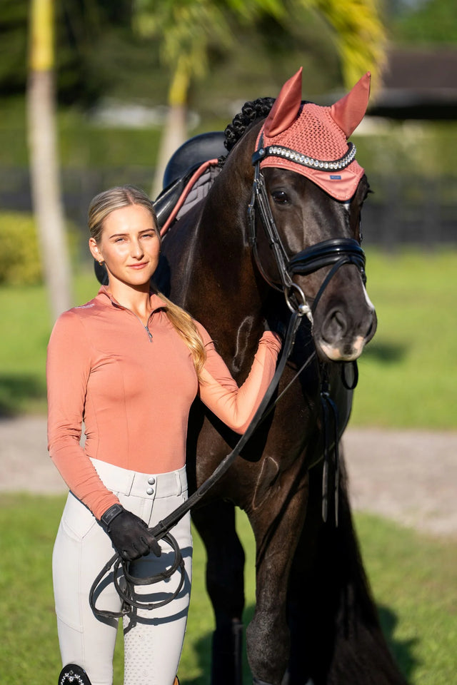 Equestrian Stockholm Ear Bonnet Coral