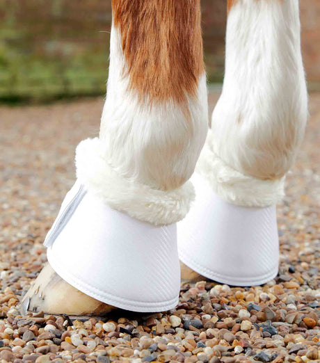 Premier Equine Carbon Tech Techno Wool Over Reach Boots White