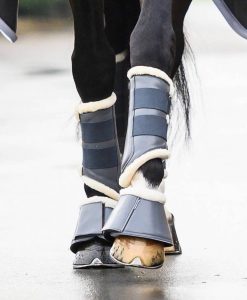 PS of Sweden Fleece Brushing Boots Anthracite (set of 4) + Bell Boots (pair)