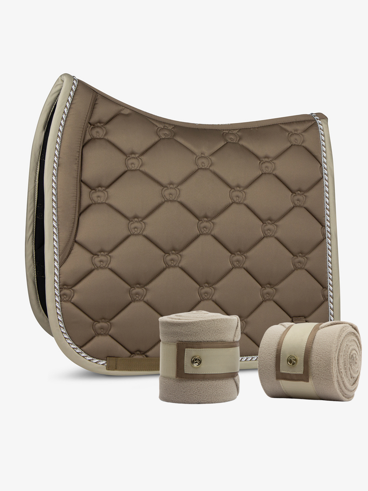 PS of Sweden Monogram Dressage Saddle Pad & Bandages Beige/Sand