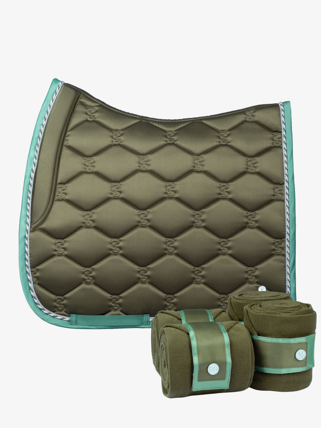 PS of Sweden Signature Dressage Saddle Pad & Bandages Olive