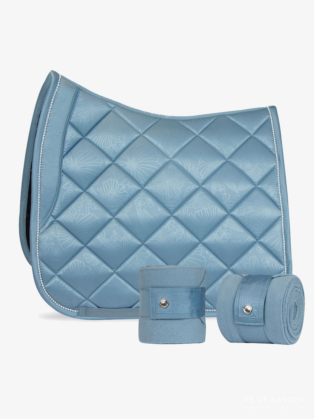 PS of Sweden Floret Dressage Saddle Pad & Bandages Aqua