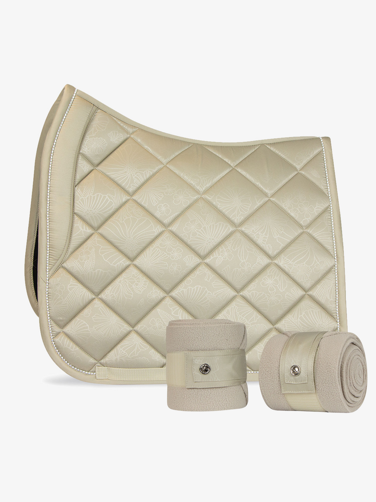PS of Sweden Floret Dressage Saddle Pad & Bandages Sand