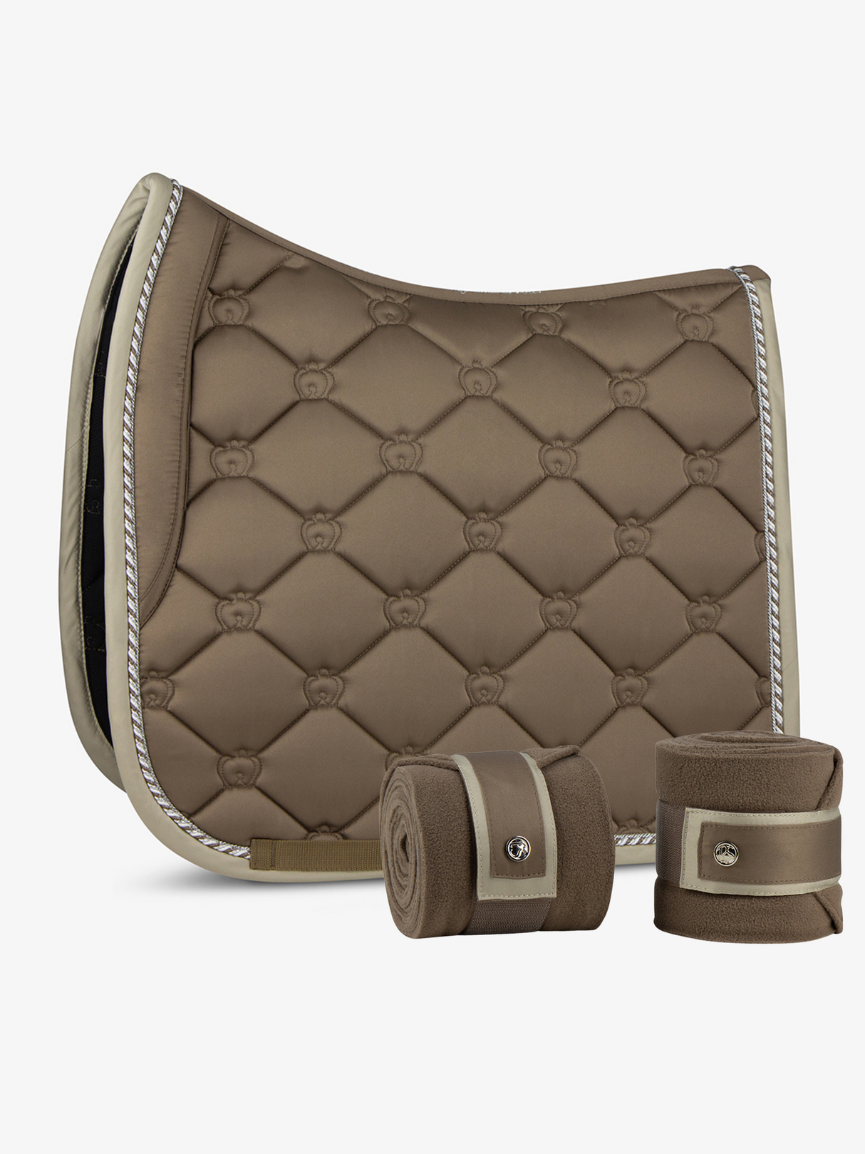 PS of Sweden Monogram Dressage Saddle Pad & Bandages Beige