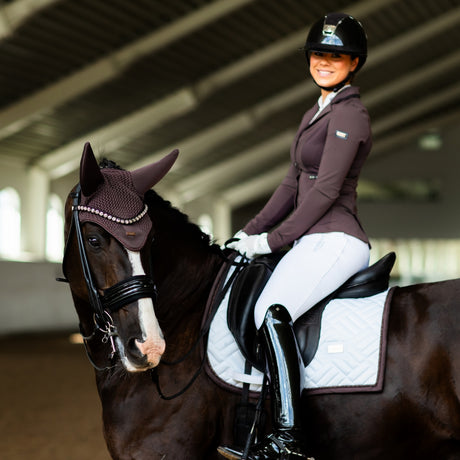 Equestrian Stockholm Modern Dressage Saddle Pad White Moonless Night