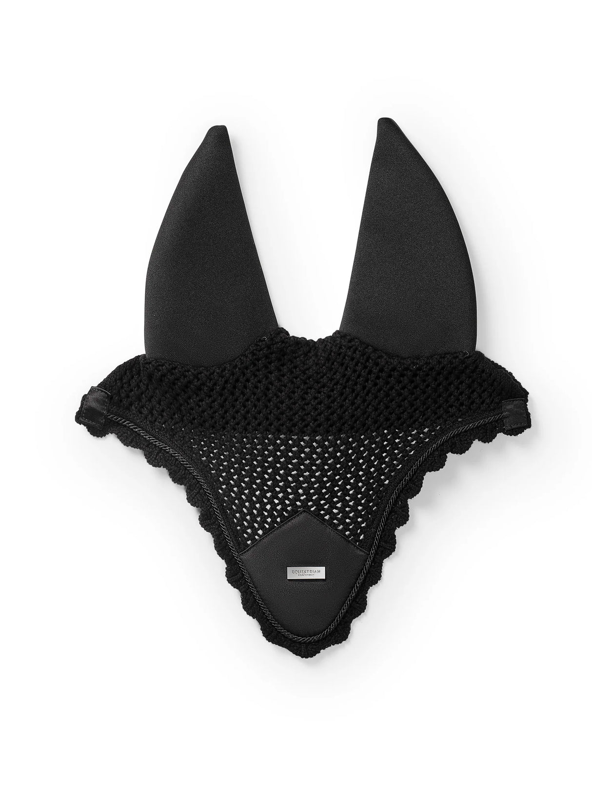 Equestrian Stockholm Padded Ear Bonnet Black Silver
