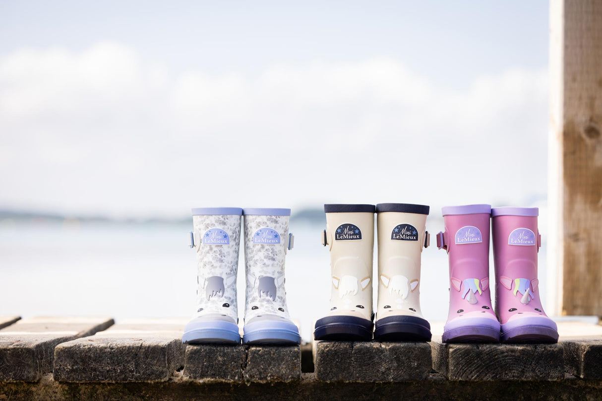 LeMieux Puddle Pals Kids Wellies Popcorn