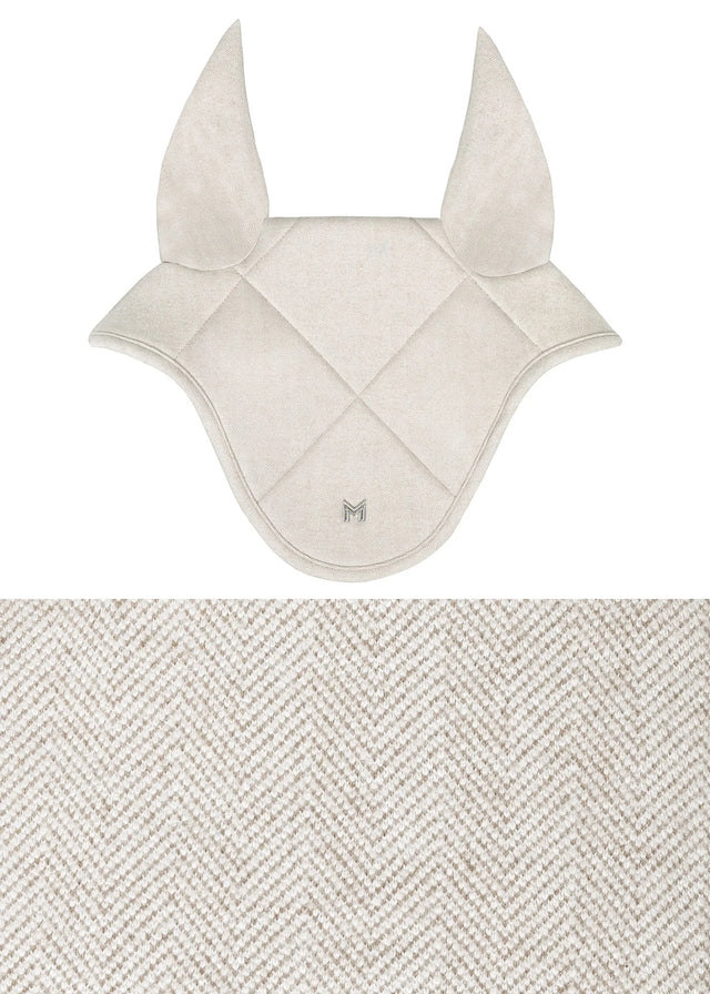 Maximilian Herringbone Ear Bonnet Beige
