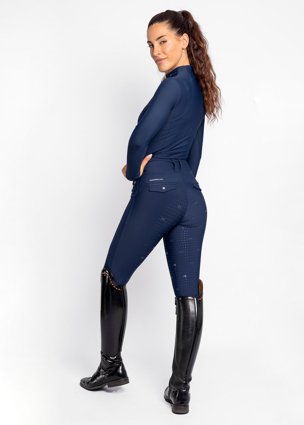 Maximilian Pro Riding Leggings Navy