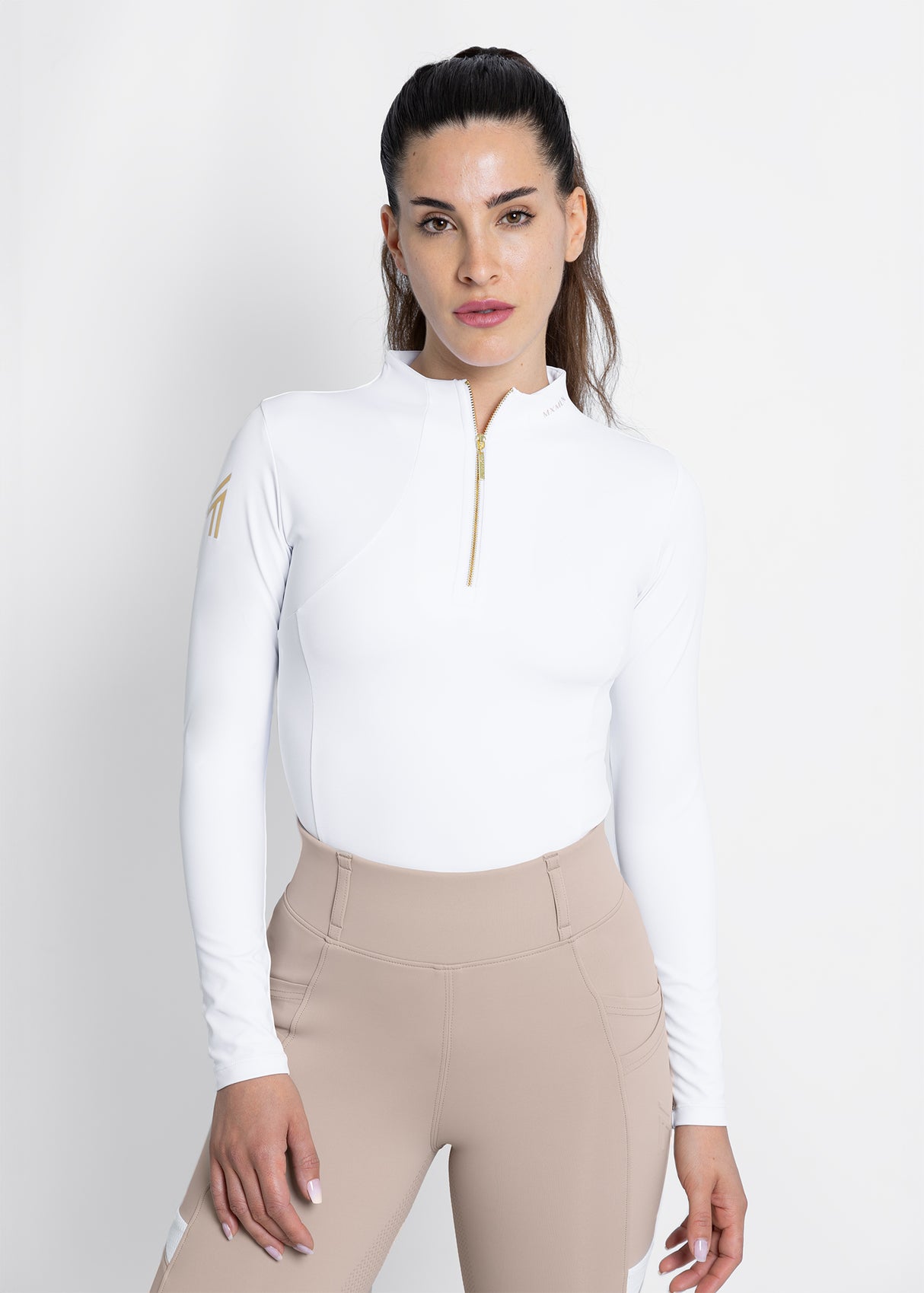 Maximilian Long Sleeve Base Layer White/Gold