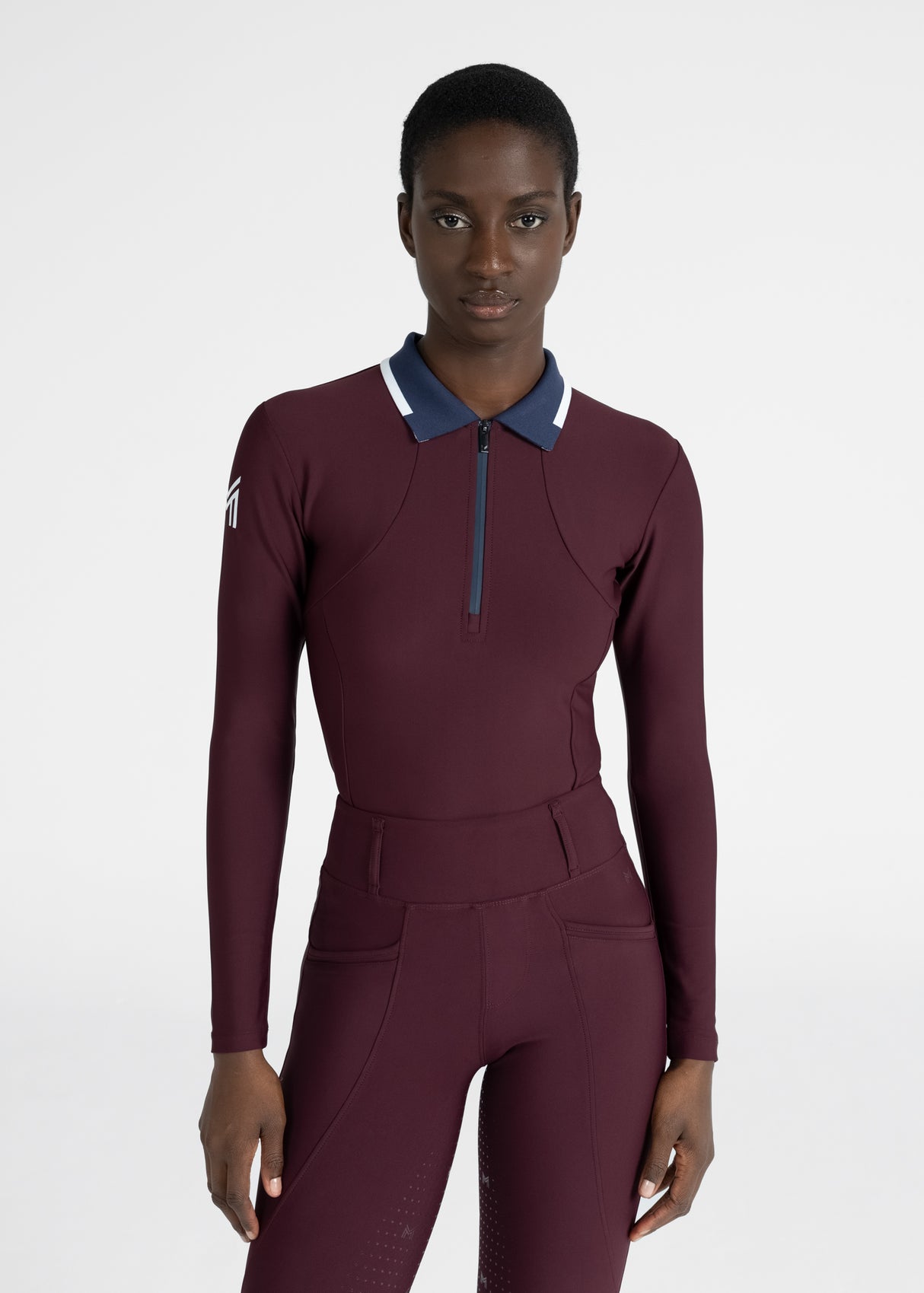 Maximilian Concept Long Sleeve Polo Shirt Burgundy