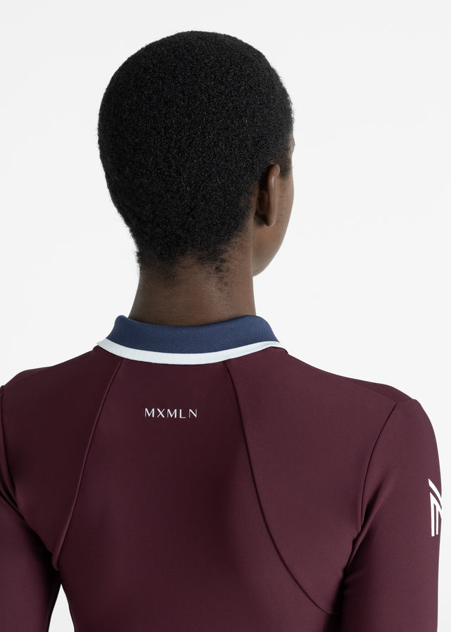 Maximilian Concept Long Sleeve Polo Shirt Burgundy